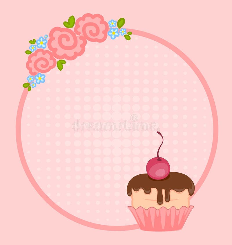 Frame with sweet cupcake