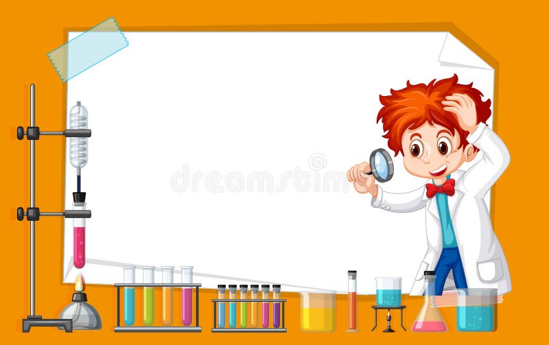 Frame Template Design with Kid in Science Lab Stock Vector - Illustration  of design, blank: 155174871