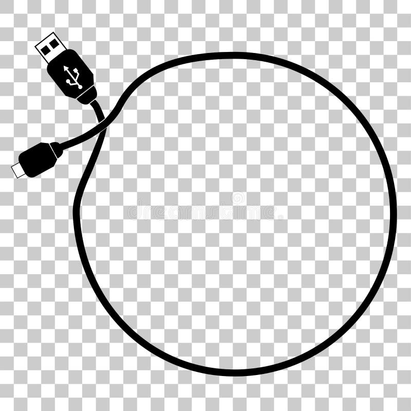 Frame - USB Cable, at Transparent Effect Background stock illustration