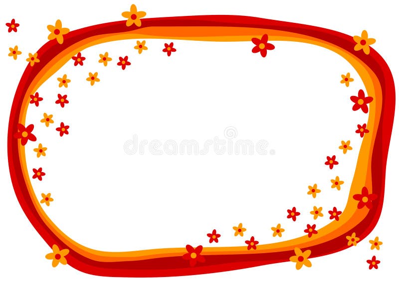 Frame vermelho das flores do cartão do convite ilustração stock Frame vermelho das flores do cartão do convite ilustração stock