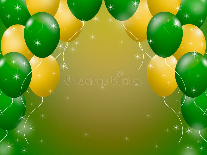Frame of yellow and green balloons.