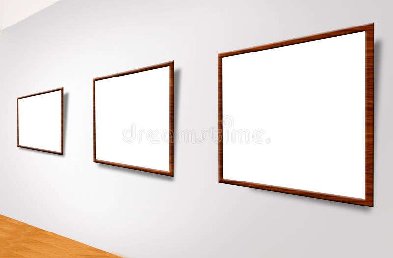 Medical Room, 3d Art with Empty Frames Stock Illustration ...