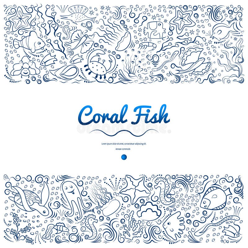 Frames with coral fish-01 royalty free illustration Frames with coral fish-01 royalty free illustration