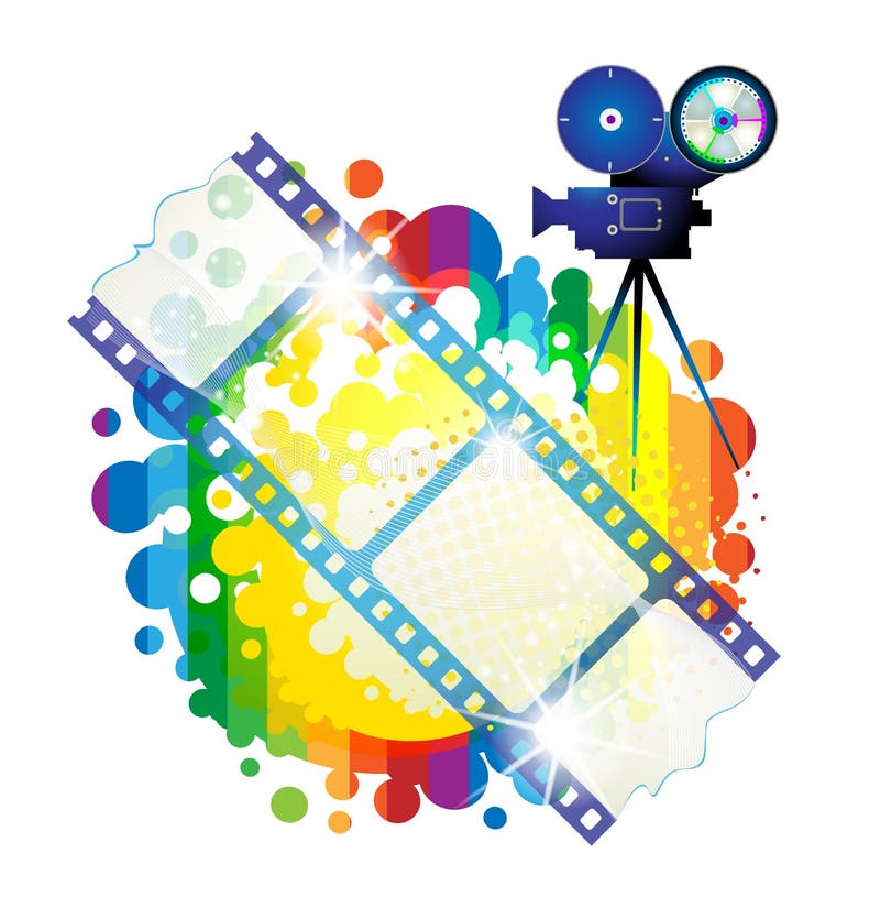 Frames de película com câmera ilustração royalty free Frames de película com câmera ilustração royalty free