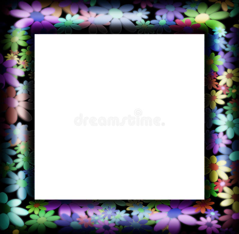 Frames Decorated with Colorful Flowers Stock Illustration