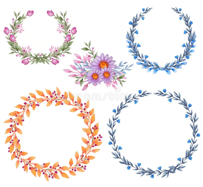 Frames with flowers and leaves.