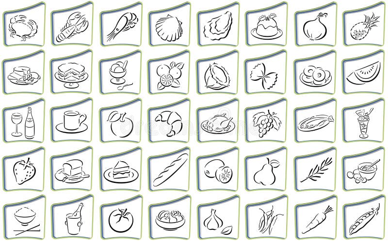 Frames with food symbols royalty free illustration Frames with food symbols royalty free illustration
