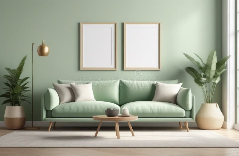 Frames Mockup, Couch and Frames Mockup, Modern Living Room Photo Mockup ...