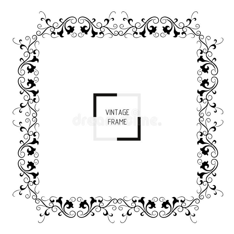 Frames in Vintage Style with Elements of Ornament Stock Illustration