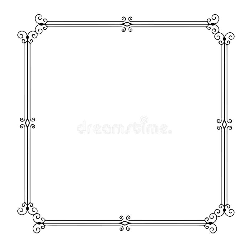 Frames in Vintage Style with Elements of Ornament Stock Illustration