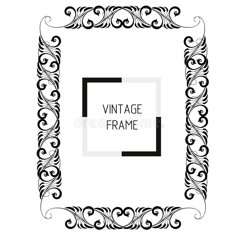 Frames in Vintage Style with Elements of Ornament Stock Illustration