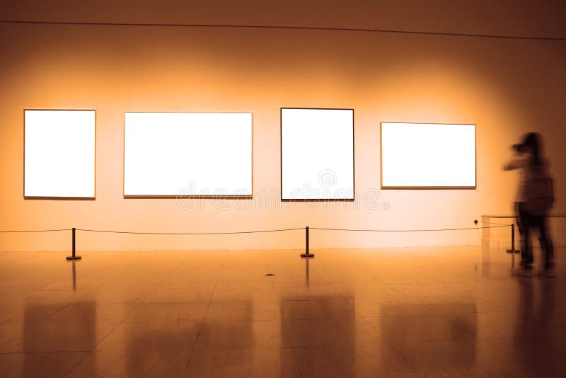 Frames on White Wall in Art Museum Stock Photo Image of media, museum 19767214