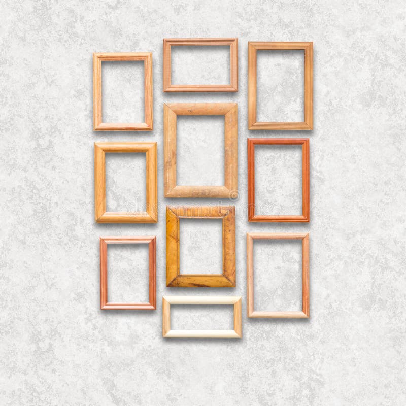 Frames on white wall stock photo. Image of cyan, wall 222606546