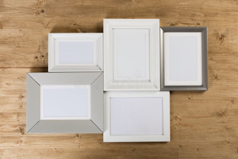 Two Wooden Frames Hanging on Wall with Text Place Stock Image Image