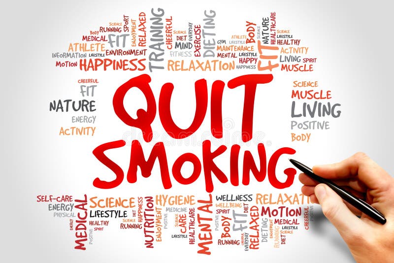 Quit Smoking word cloud, health concept. Quit Smoking word cloud, health concept