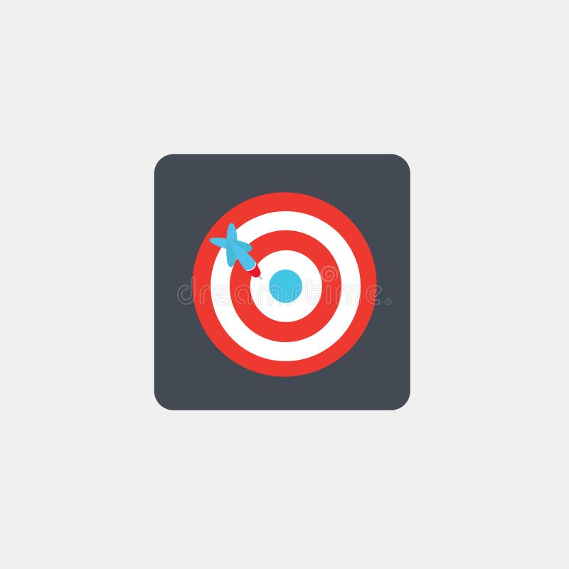 Framförd modig bild för pilar 3d dartboard symbol logo också vektor för coreldrawillustration 10 eps stock illustrationer
