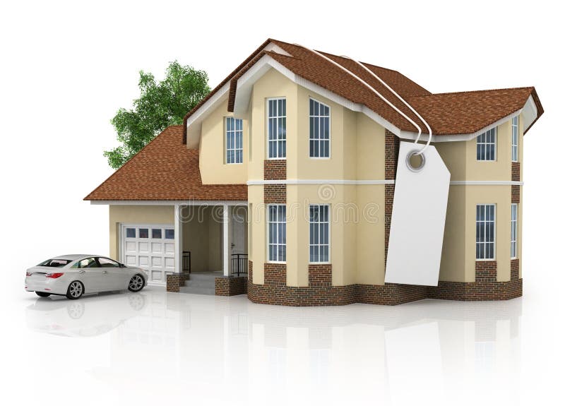 framförde det isolerade generiska huset 3d white royaltyfri illustrationer framförde det isolerade generiska huset 3d white royaltyfri illustrationer