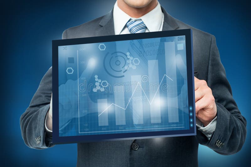 Businessman Framing Digital Chart Stock Image Image of economic
