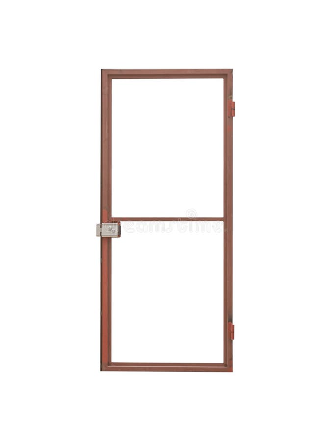 New Door Lock Keyhole on Precast Grounded Red Metal Construction