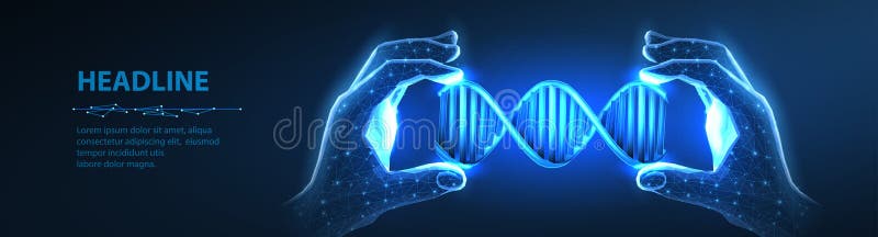 Frammento di DNA in mano digitale. illustrazione vettoriale