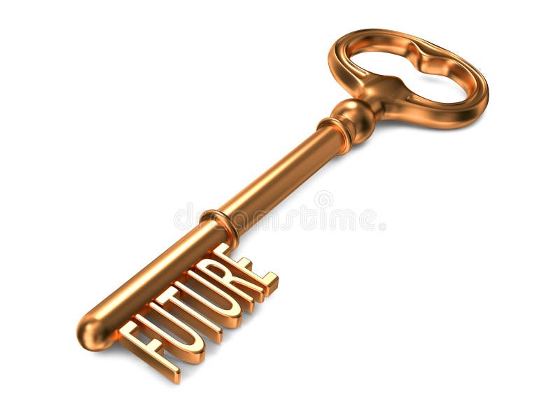 Framtid - guld- tangent. stock illustrationer Framtid - guld- tangent. stock illustrationer