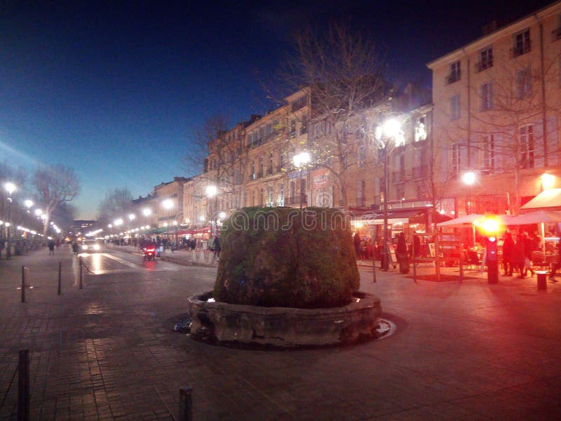 France Aix En Provence Night Winter Editorial Stock Image Image of