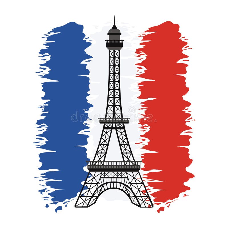 France Flag With Eiffel Tower Celebration Stock Vector Illustration Of Republic Celebrate 151118699
