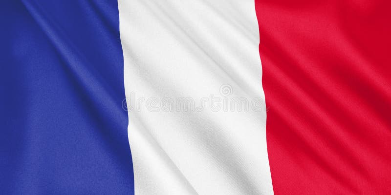 France Flag Waving with the Wind. Stock Illustration - Illustration of ...