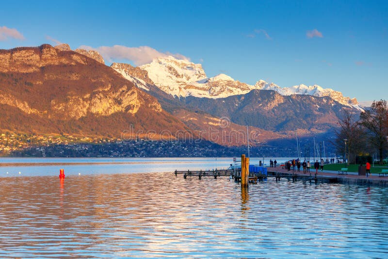 France. Lake Annecy. stock photo. Image of transparent 116730938