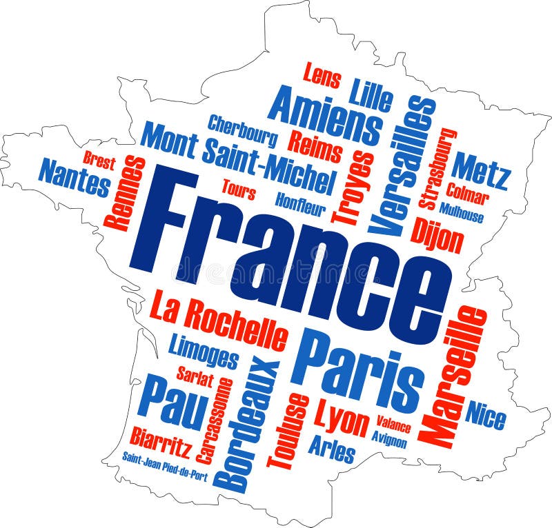 France map and cities stock vector. Illustration of france 15975402