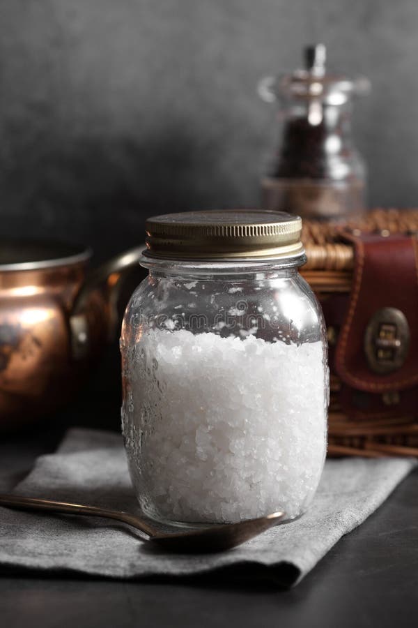 France Sea Salt in Glass Bottle on Kitchen Stock Image Image of flavor, mineral 156528813