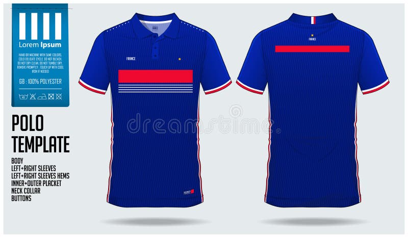 France Team Polo T-shirt Sport Template Design for Soccer Jersey ...