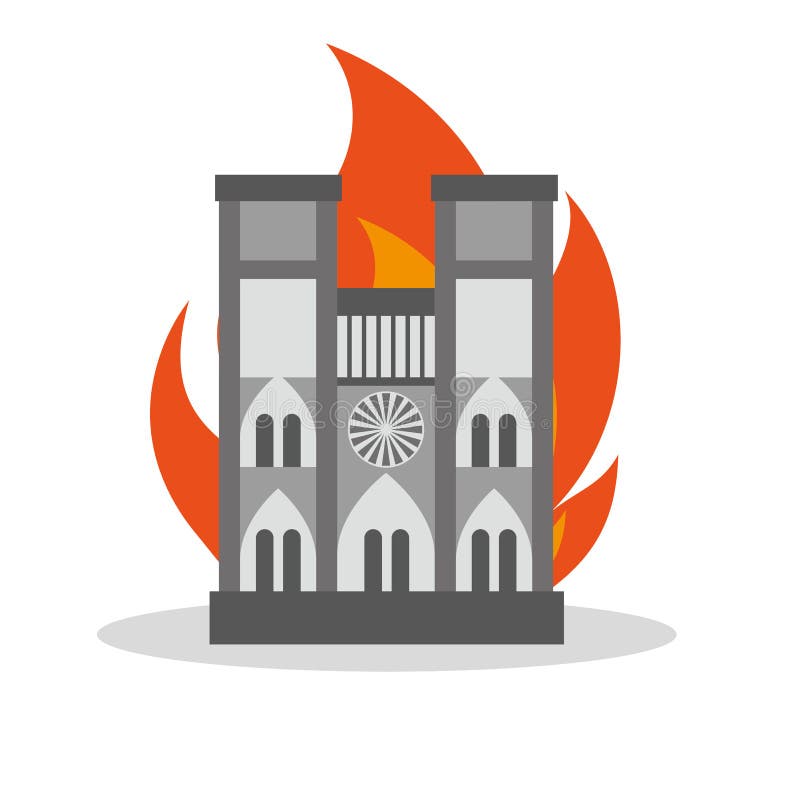 FRANCIA - 15 DE ABRIL DE 2019 fuego en la catedral de Notre Dame libre illustration FRANCIA - 15 DE ABRIL DE 2019 fuego en la catedral de Notre Dame libre illustration