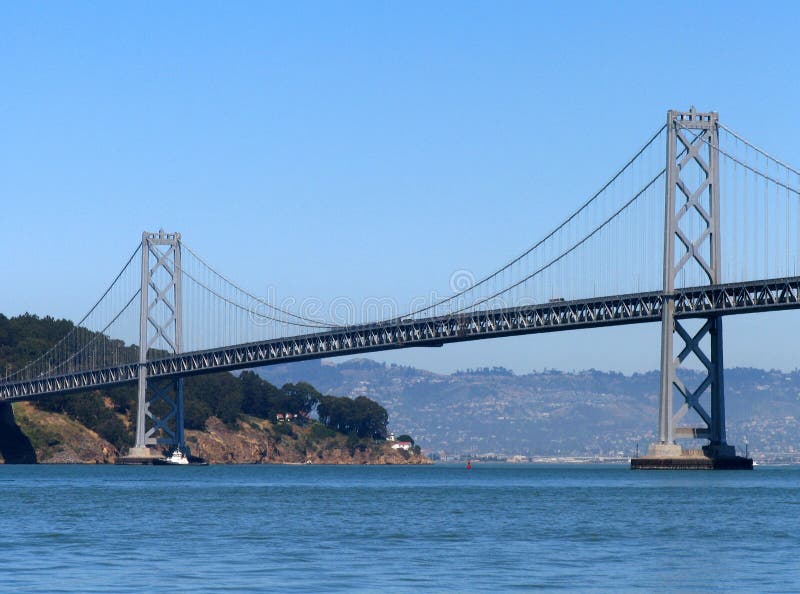 The San Francisco-Oakland Bay Bridge on a sunny day. The San Francisco-Oakland Bay Bridge on a sunny day
