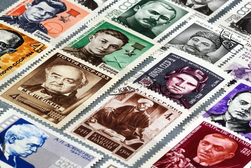 Francobolli d'annata dell'URSS fotografia stock libera da diritti Francobolli d'annata dell'URSS fotografia stock libera da diritti