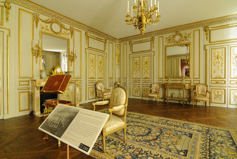 Furniture from an 18th century French Hotel room on display at the Metropolitan Museum of Art in New York City. Furniture from an 18th century French Hotel room on display at the Metropolitan Museum of Art in New York City.