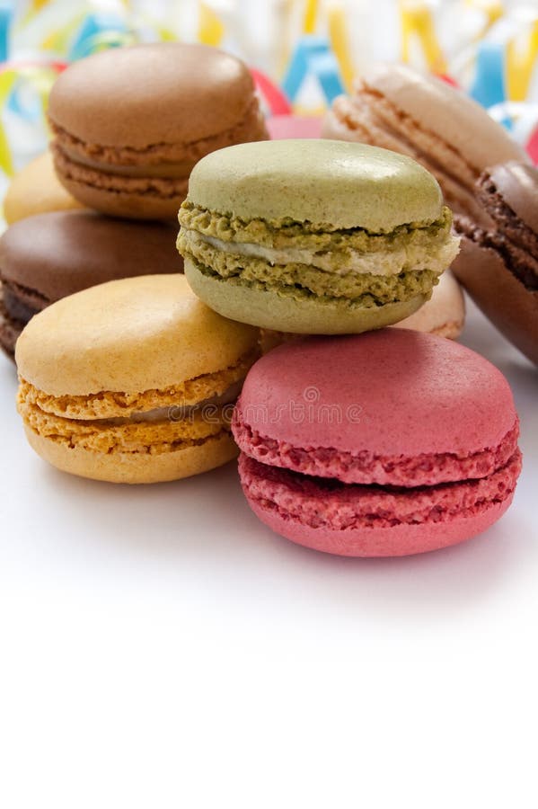 Macarons franceses coloridos imagem de stock royalty free