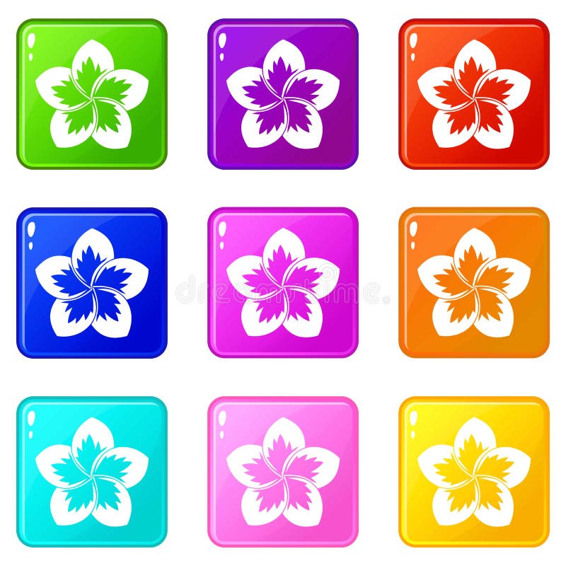 Frangipani Flower Icon, Simple Style Stock Vector Illustration of