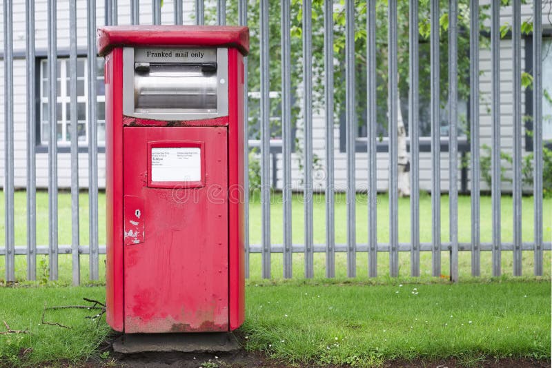 Franked Mail only Postbox at Place of Work Outdoors Stock Image Image