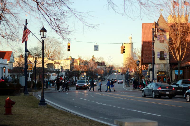 Frankenmuth, Detroit, Michigan, los E. E. U. Hermosa vista mientras que entra en Frankenmuth en un día soleado, esto es un lugar hermoso en Michigan.