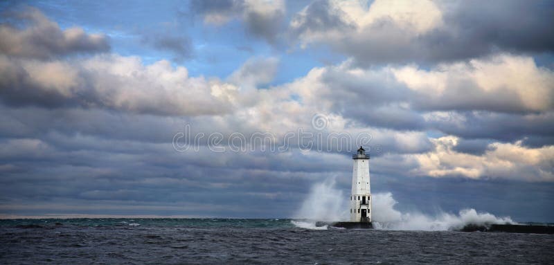 Frankfort North Breakwater Light royalty free stock image