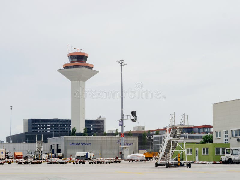 Airport control tower in Frankfurt Airport