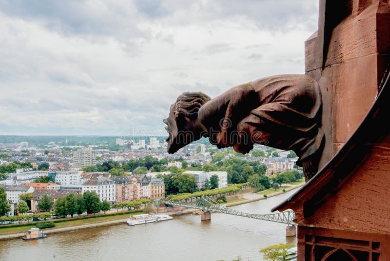 FRANKFURT, GERMANY - JUNE 4, 2017: A view to Frankfurt city cent