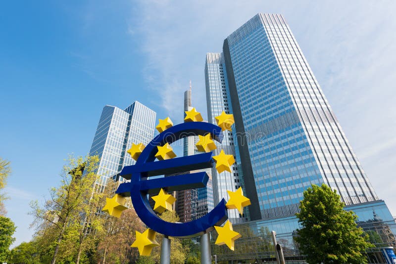 Frankfurt, Germany - May 1, 2016: Euro sign in Frankfurt am Main