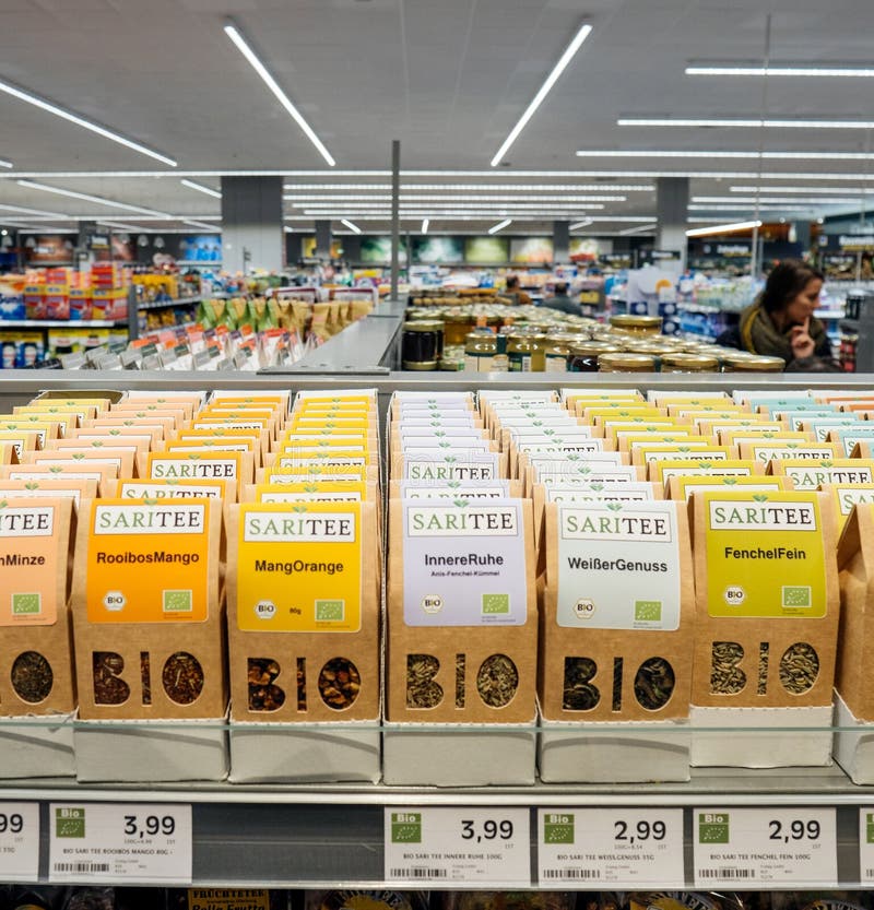German Supermarket Traditional Bio Organic Tea with Large BIO Editorial  Photo - Image of commerce, indoors: 105554956