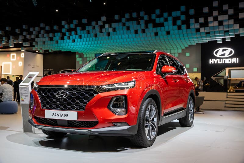 2020 Hyundai Santa Fe car. FRANKFURT, GERMANY - SEP 11, 2019: New 2020 Hyundai Santa Fe car showcased at the Frankfurt IAA Motor Show 2019 seven crdi 4wd premium royalty free stock images 2020 Hyundai Santa Fe car. FRANKFURT, GERMANY - SEP 11, 2019: New 2020 Hyundai Santa Fe car showcased at the Frankfurt IAA Motor Show 2019 seven crdi 4wd premium royalty free stock images