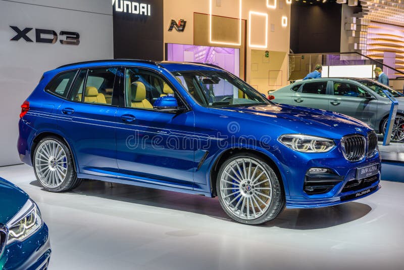 Франкфурт, Германия-сентябрь 2019 года: синий BMW ALPINA XD3 ALLROAD X3 SUV, IAA International Motor Show Auto Exhibition. роялти бесплатные стоковые фотографии Франкфурт, Германия-сентябрь 2019 года: синий BMW ALPINA XD3 ALLROAD X3 SUV, IAA International Motor Show Auto Exhibition. роялти бесплатные стоковые фотографии