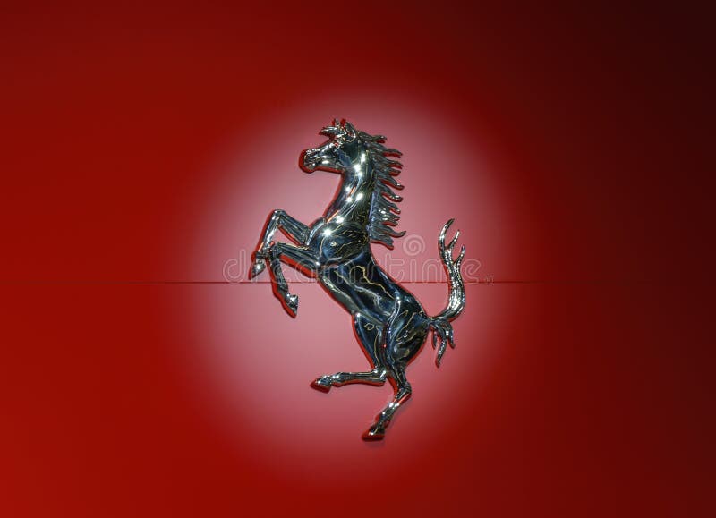 Ferrari Logo On Red Background Editorial Photo - Image of ferrari ...