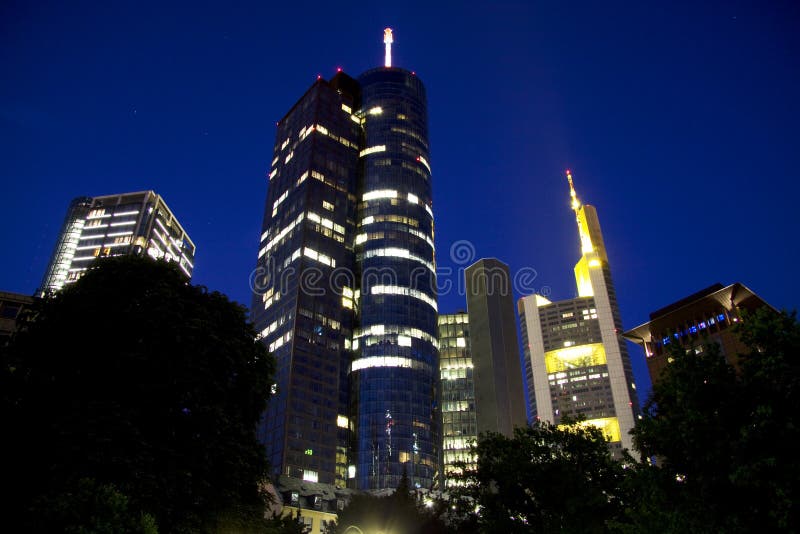 The Frankfurt skyline stock image