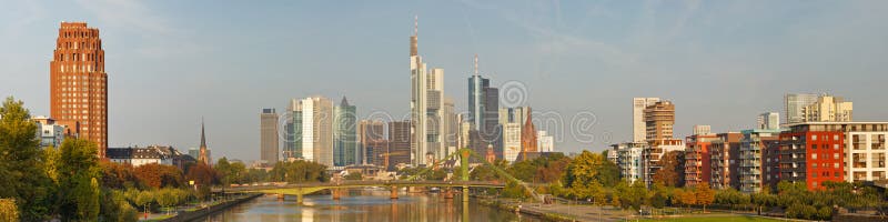 Frankfurt's Skyline XXL Panorama. Frankfurt is the financial center of Germany. All major German banks are headquartered in the city. Frankfurt's Skyline XXL Panorama. Frankfurt is the financial center of Germany. All major German banks are headquartered in the city.